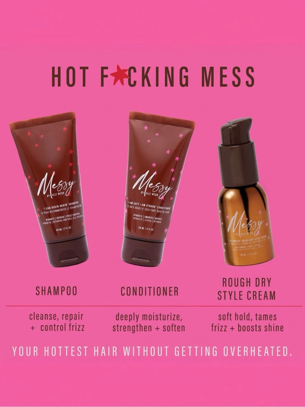 NEW Messy by Alli Webb Hot F★cking Mess Mini Hair Care Gift Set BNIB